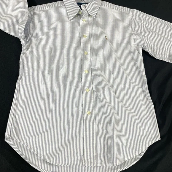 Ralph Lauren Boys Striped Long Sleeve Button Up Shirt Size 10 - Picture 4 of 10